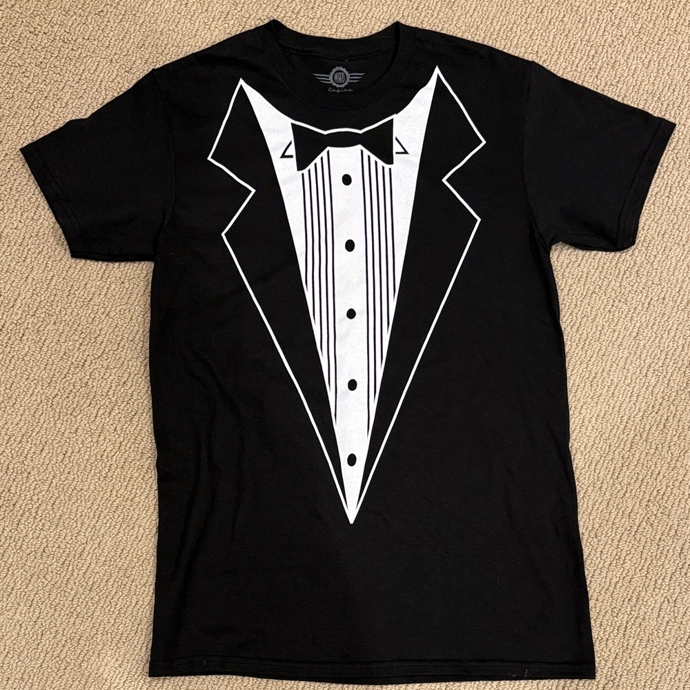 MAD Engine Novelty Tuxedo Graphic Tee - Black & White